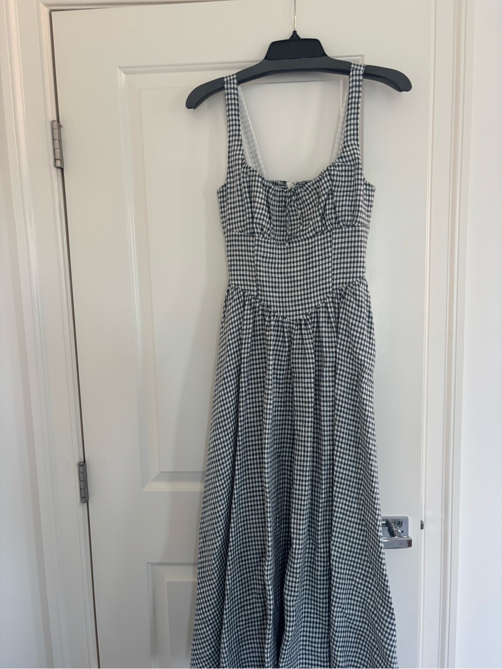 Reformation Black and White Gingham Maxi Dress